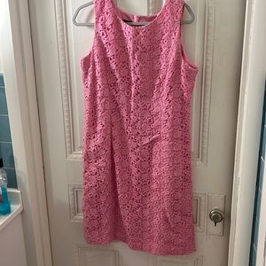 Talbots pink cotton lace shift